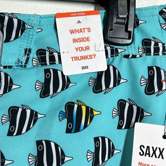 Saxx BETAWAVE 19” 2N1 DropTemp Cooling Liner Ballpark Pouch Swim Trunks NWT - Picture 5 of 10